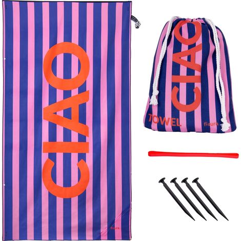 Telo Mare Microfibra Ciao 100x180 cm Rosso FISURA (1/4)