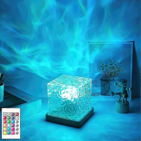 Aurora Borealis Cube Midnight Halo Light Lumière d'eau céleste Veilleuse dynamique à couleurs avec télécommande 16 (1/5)