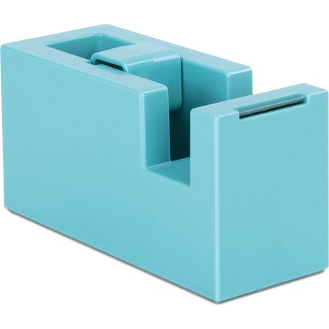 Rouleau de ruban adhésif de bureau portable en résine ABS, style simple, bleu clair, pour école et bureau. (1/5)