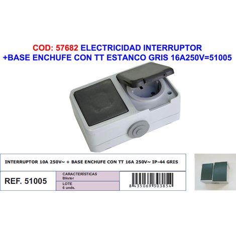 Interrupteur étanche et socle de prise 16A 250V 40826-40815