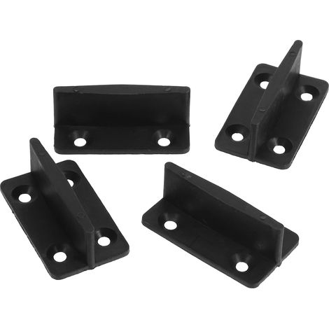 lot de 4 guide de sol pour porte coulissante, plastique, noir (1/5)