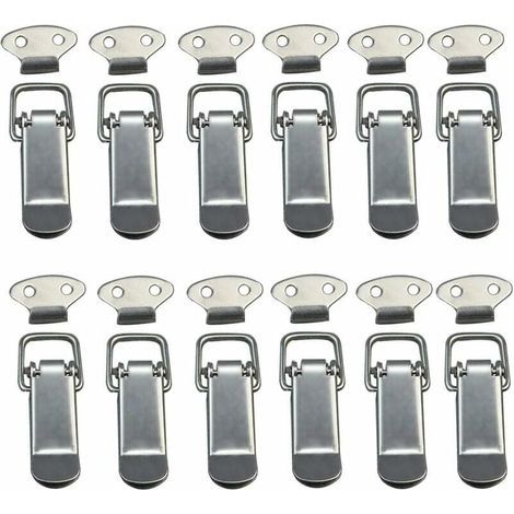 Lot de 12 loquets à ressort en acier inoxydable pour armoire, boîte, tiroir, garde-robe (1/4)