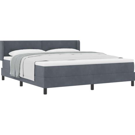 Maison Exclusive - Boxspringbett mit Kopfteil Dunkelgrau 200 x 18 (1/5)