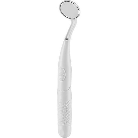 Miroir dentaire avec lumière, miroir LED pour l'inspection des dents, miroir buccal anti-buée, outil de soins buccaux pour dentiste (blanc) (1 pièce)