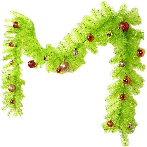 Guirlande De Noël Extérieure  Couronne De Pin Faux De Noël  Guirlande De Faux Pin Résistant Aux Intempéries  pour Rampe Table Intérieur Porte Cheminée Fenêtre Mariage Manteau (1/5)