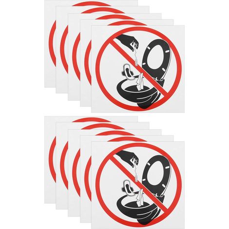 Pack of 10 self-adhesive PVC toilet bowl labels - 95 x 95 mm - Waterproof stickers for hotels and restaurants (1/5)