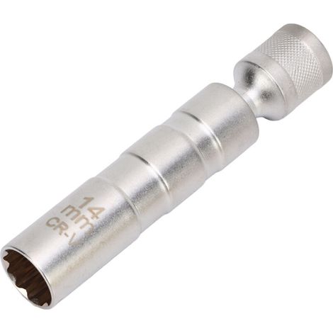 Jeffergarden Douille magnétique rotative pour bougie d'allumage, 14 mm, 12 pans, entraînement 3/8", outil anti-vibrations pour séries 1, 3 et 5 (1/5)