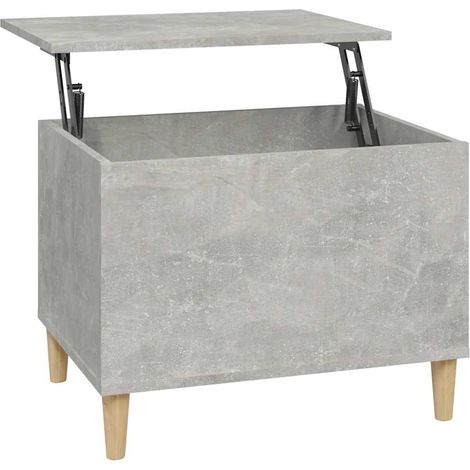 Tavolino con piano sollevabile, design moderno e contemporaneo, 60 x 44,5 x 45 cm, legno ingegnerizzato grigio DEC039317