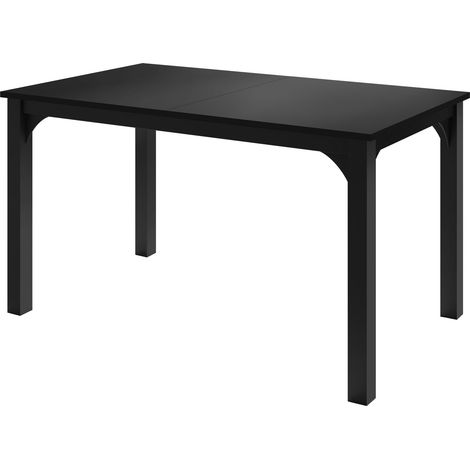 Table Oswego 136, Noir, 76x80x140cm, Allongement, Stratifié, Métal (1/4)