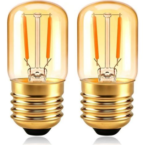 Ampoule Edison E27 Vintage, 1W LED Filament Equivalent 10W-15W Incandescence, Verre Ambré Blanc Chaud 2200K, Mini Rétro T28 E27 Ampoule Veilleuse Décorative, AC 230V, Non-Dimmable, Lot de 2 [Classe én (1/5)