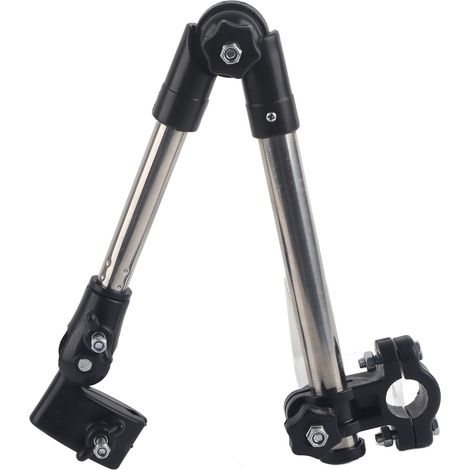 Support extensible réglable à 360° pour parapluie, poussette, landau, vélo, chaise (noir) (1/5)