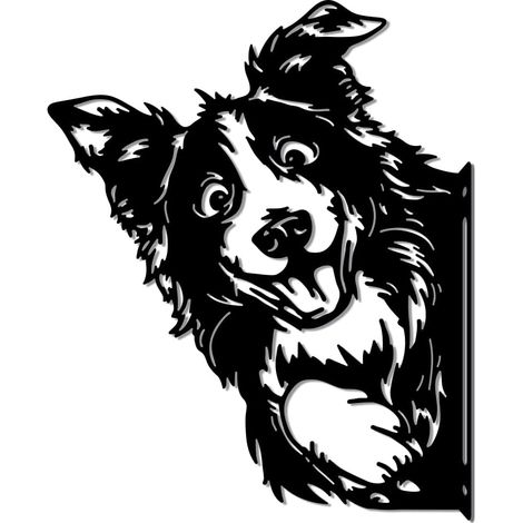 1 Silhouette Chien, Métal, Noir, 24x28cm, Décoration Jardin, Cour, Mur (1/5)