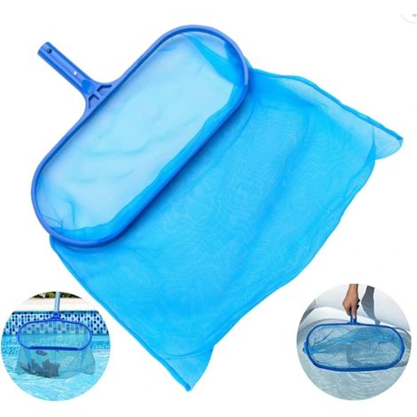 Épuisette de piscine, bleue, à mailles fines, pour ramasser les feuilles, les insectes et les débris, à utiliser dans les bassins, les fontaines, les spas et les baignoires.-AquaForge (1/5)