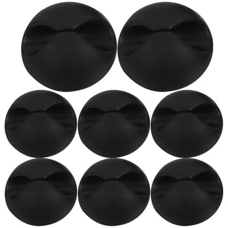 Clips de Câble Adhésifs Noirs Support sans Bavure en Lot 8 Trous Organisateur Fil USB pour Bureau et Maison Gestion - (1/5)