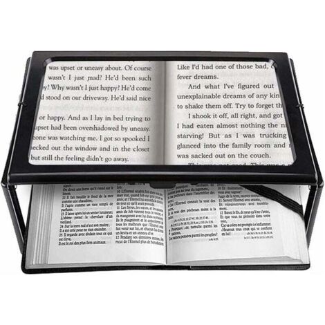 A4 Full Page Reading Magnifier Rectangular Hands Free Stand Magnifier with 4 LED Lamp 3X Magnification Lens for Reading for Elderly and Visually Impaired People (1/5)