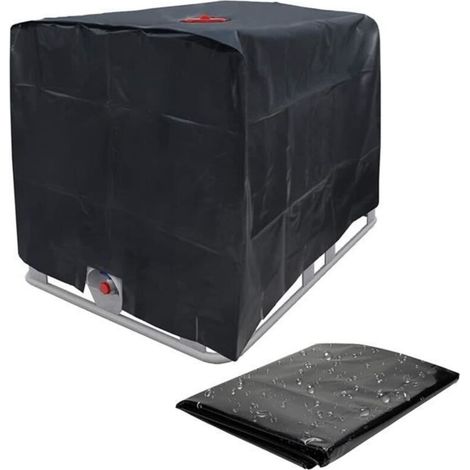 IBC Tank Cover 1000L - Sun & Waterproof - Black, 120×100×116cm