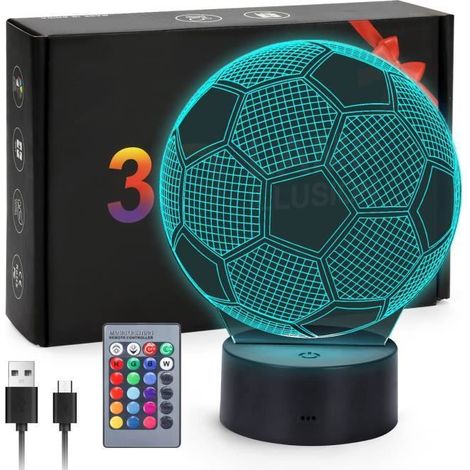 Veilleuse Football Jouets pour Garçons De 7 8 9 Ans Cadeau Anniversaire Garçon 5 6 7 8 Ans Lampe De Chevet Enfant Garçon (1/5)