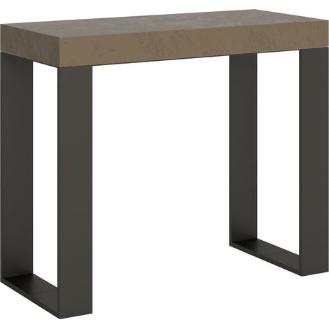 Console extensible Tecno Small grise tourterelle 90x40/196 cm