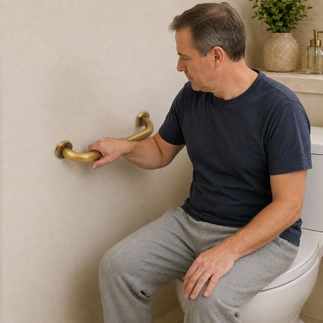 【Chauffage et ventilation】Barres d'appui de bain pour personnes âgées - Antidérapantes - Poignée murale de sécurité - Aide à la mobilité - Porte-serviettes - Main courante d'escalier - 30×8 cm (1/5)