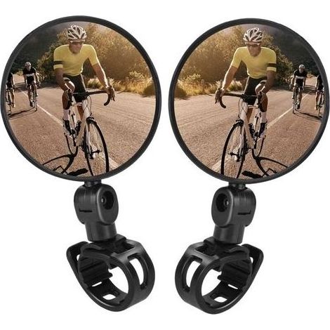 Mirrors Of Bicycle, 2pcs Bicycle Bicycle View Rear Mirrors Adjustable Rotary Handlebar Mounted in Plastic Mirror Convexe for Bicycle Of Road Of Mountain (1/5)