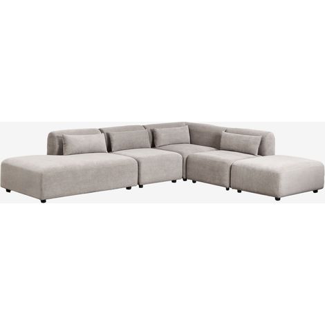 Divano componibile angolare in 4 pezzi con chaise longue sinistra e pouf Fogler SKLUM            