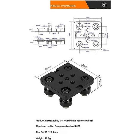 Profilés en aluminium pour plaque de portique à rainure en V, plaque de glissement spéciale pour pièces d'imprimante 3D (1/5)