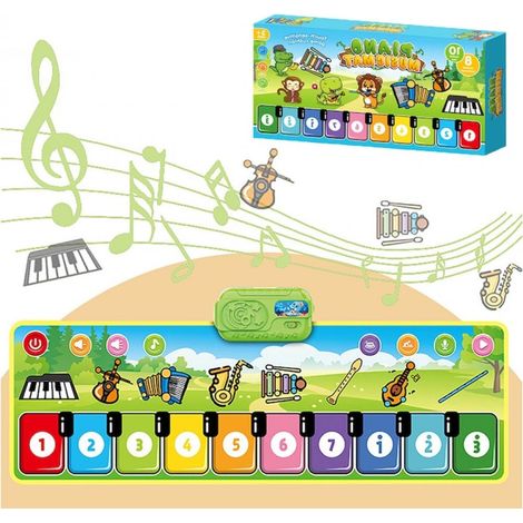 1 tapis musical piano, 8 instruments de musique, 10 chansons intégrées, volume réglable, dimensions 110 x 36 cm (1/5)