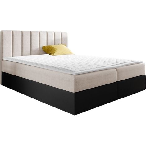 Lit boxspring Culina, Soft 011 + Ikar 01, Continental, Double, 160x200, Tissu, Faux cuir, Disponible, 166x208x103cm (1/5)
