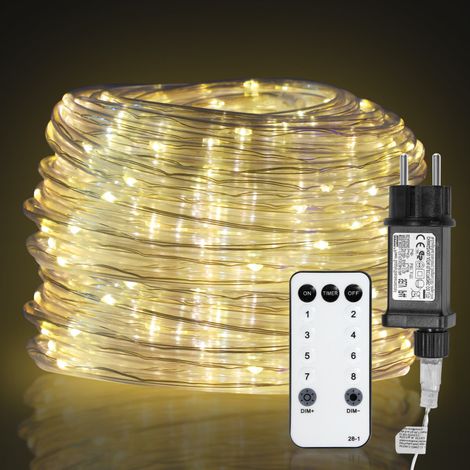 Randaco LED Tubo luminoso per interni/esterni Lampada a catena decorativa per matrimonio Bianco Tubo caldo 10m (1/5)