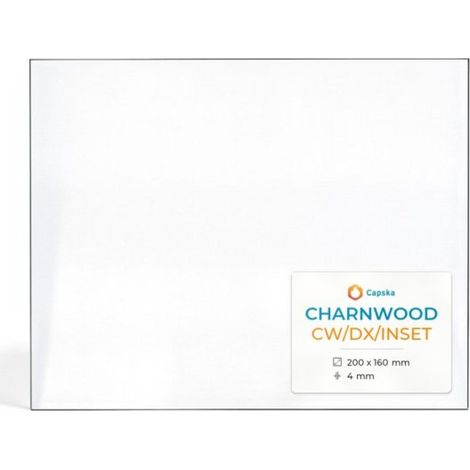 Vitre Charnwood CW/DX/INSET - Verre Rectangle pour poêle à bois - 200 x 160 mm (L1 x H1) - 4 mm (1/5)
