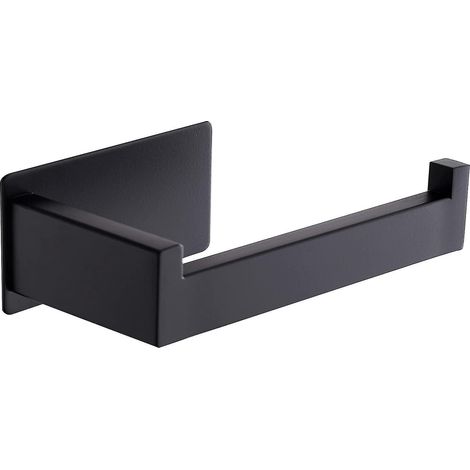 Porte-papier toilette sans perçage, auto-adhésif, en acier inoxydable, noir. (1/5)