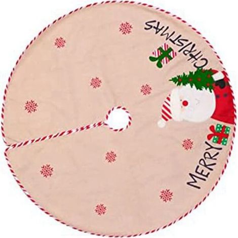 Tapis de sapin de Noël, motif Père Noël, ornement de sapin de Noël en treillis, doux et moelleux. (1/5)