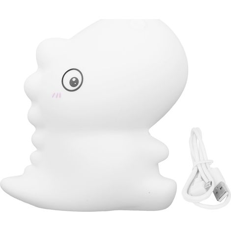 Dinosaur Shape Silicone Tap Night Light Rechargeable 7 Color LED Sleeping Night Light (1/5)