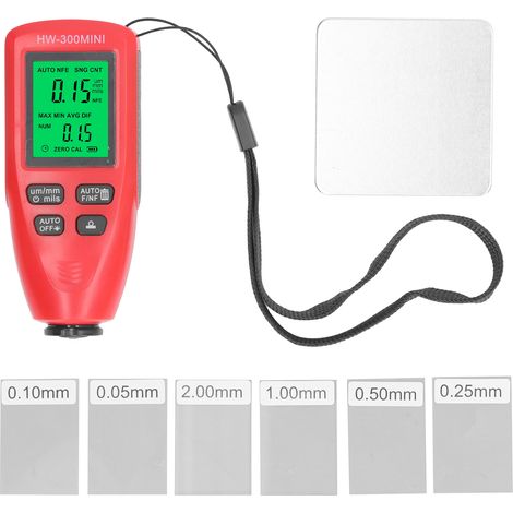 Misuratore digitale di spessore della vernice per auto, strumento di misurazione dello spessore della vernice per autoveicoli da 0 a 2000 µm F NF, rilevamento automatico, calibrazione con zero rosso. (1/5)