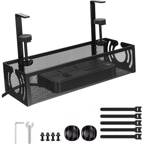 Plateau de Gestion Câbles Bureau, Grille Sans Perçage, Ouverture Latérale, Pour Maison et Bureau (1/5)