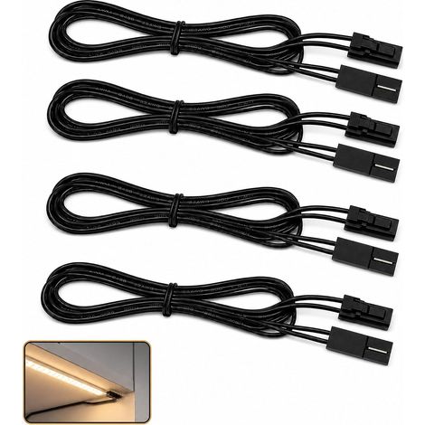 4-teiliges 2 m LED-Verlängerungskabel, 2-poliges Stecker-Verlängerungskabel für Lampen und Lichterketten, flexibles Verlängerungskabel für Küchenbeleuchtung, Außendekoration und Installation (1/5)