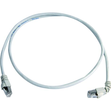Telegärtner 100008848 RJ45 Patchkabel CAT 6a S/FTP 7.5 m Grau Flammwidrig, mit Knickschutztülle 1 St