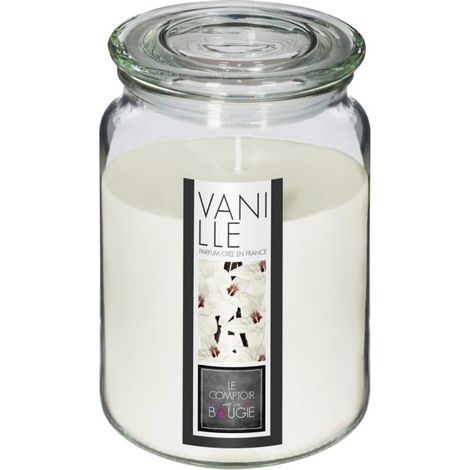 Bougie Parfumée en Verre "Couvercle" 510g Vanille (1/2)