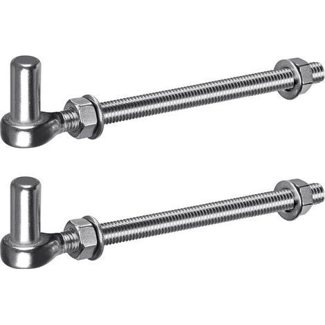 M12 door hinges, 2 pieces of 10 inches, metal hooks, suitable for farm gates/wooden fences/driveways. (1/5)