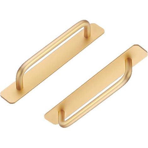Juego de 2 tiradores autoadhesivos para muebles，Tirador de aluminio para puertas correderas，Tiradores para cajones de dormitorios，212 mm，Negro (1/5)
