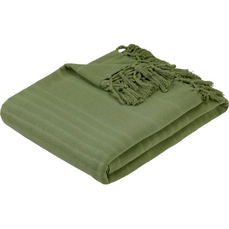 Copriletto anjali 220x160 in cotone verde cachi - Atmosphera créateur d'intérieur