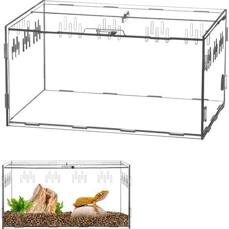 Acryl-Zuchtbox, transparent, magnetisch, belüftet, für Reptilien und Insekten (1/5)