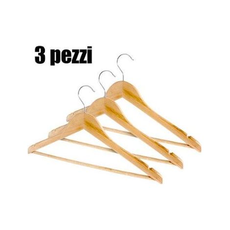 SET 3 GRUCCE IN LEGNO NATURALE CM. 44,5X1,2