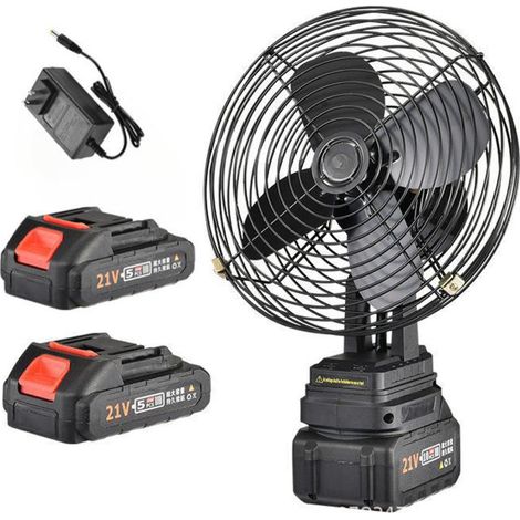 Wireless Lithium Battery Fan – 3000mAh Rechargeable Fast Airflow 80 Degree Oscillation – Home Outdoor Tent Use (1/2)