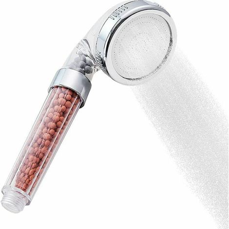 Cabezal de ducha ajustable3 modos Cabezal de ducha antical de alta presión Sistema de filtración reemplazableDucha ahorradora de aguaBaño principal y aseo (1/5)