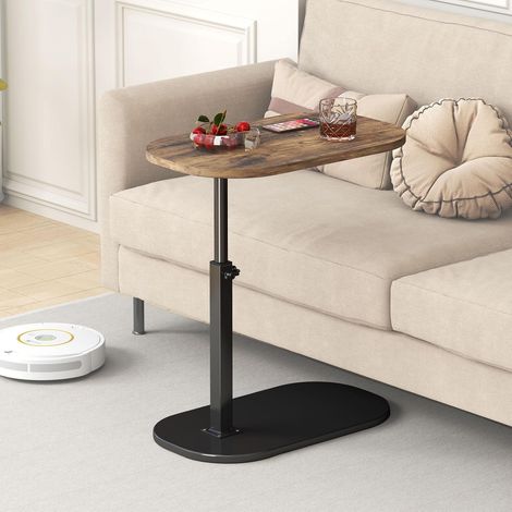 Table d'appoint en Forme de c Hauteur réglable, 360 ° pivotante canapé Table d'appoint pour canapé/LIT/Baignoire, Petite café Moderne C Tables pour Salon/Chambre/Balcon, Hauteur 45-80cm (D) (1/5)