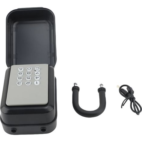 Cassetta di sicurezza intelligente con chiave, controllo tramite app, codice PIN, sblocco elettronico, Bluetooth, sportello a parete, colore grigio sicurezza.