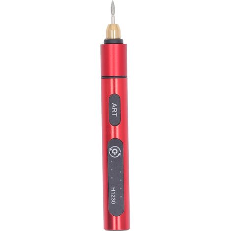Stylet de Gravure USB Rechargeable avec 4 Fraises - Outil de Décoration pour Métal et Bois - Mini Graveur 5V Rouge (1/5)