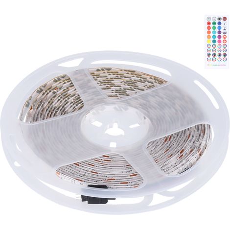 Bande LED RGB, 5 m, étanche, avec mode musique, contrôle par application et câble d'alimentation allume-cigare 12 V. (1/5)