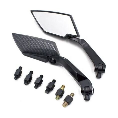 Rétroviseur moto rétroviseurs moto universels aluminium noir 1 paire (1/4)